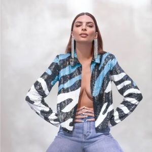 Emrata x Nasty Gal sequenced blazer